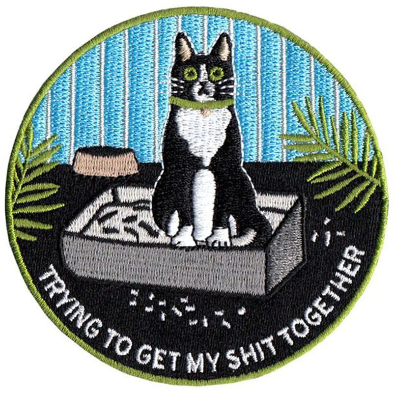 Trying Cat Iron-On Embroidered Jacket Patch - BB