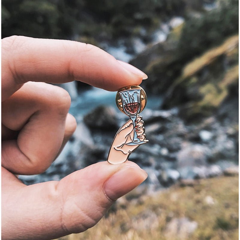 Goblet of Wine Enamel Pin - CC