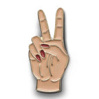 Make Heads Turn Hand Peace Sign Enamel Pin - CC