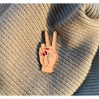 Make Heads Turn Hand Peace Sign Enamel Pin - CC