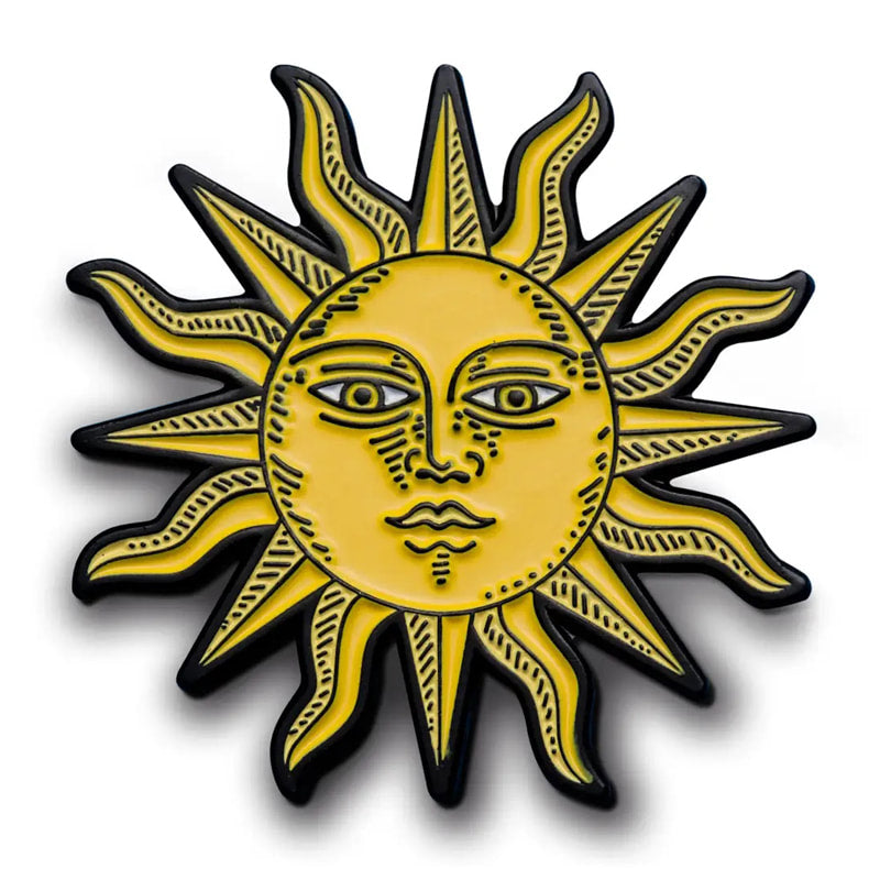 Smiling Face Sun Enamel Pin - CC