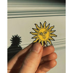 Smiling Face Sun Enamel Pin - CC
