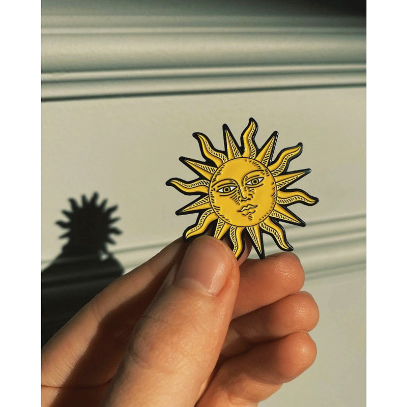 Smiling Face Sun Enamel Pin - CC