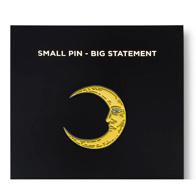 Moon Face with Blue eye Enamel Pin - CC