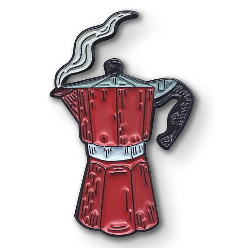 Make Heads Turn Red Mocha Pot Enamel Pin - CC