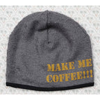 Make Me Coffee!!! In Fine Wool, Lined In Bamboo / Viscose  - Beanie. FF