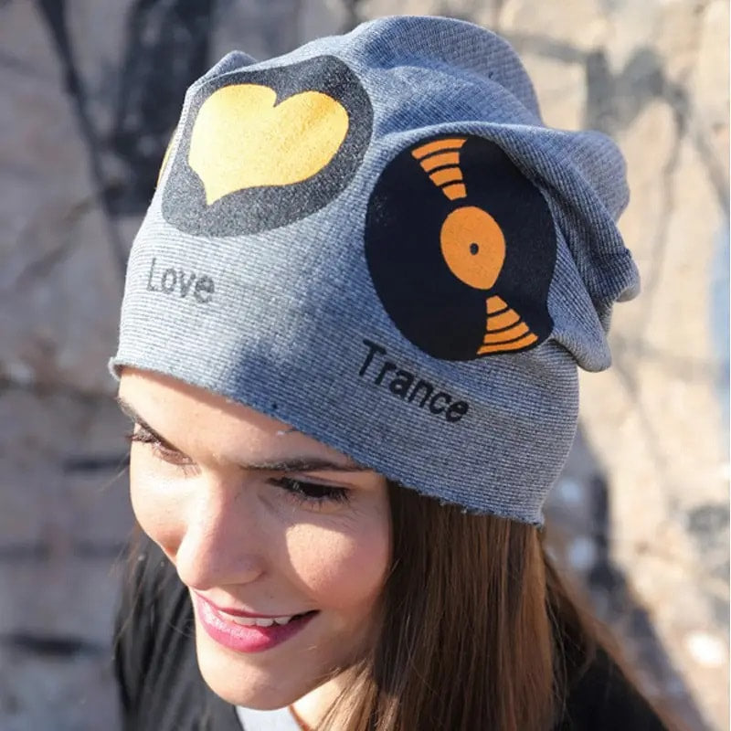 Peace, Love, Trance. Soft, Warm Women's Beanie Cap - FF