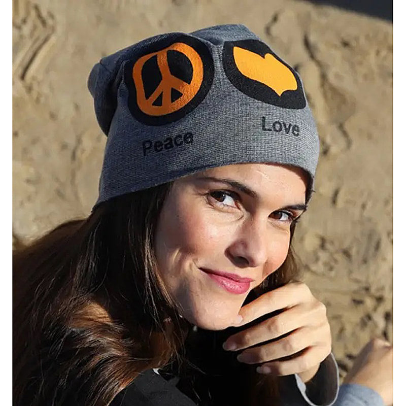 Peace, Love, Trance. Soft, Warm Women's Beanie Cap - FF