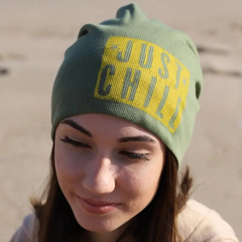 JUST CHILL Cotton Ribbed, Doubled Women's Beanie Cap - FF