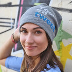 You're so Tweet Sweet- Gray Melange Cotton Ribbed beanie - FF