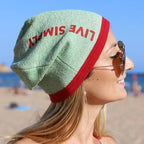 LIVE SIMPLY Reversed Cotton Sweatshirt Printed Women's Beanie Cap - FF