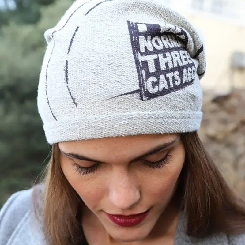 I was Normal three cats ago Women's Beanie In Inverted Sweatshirt Fabric  - FF
