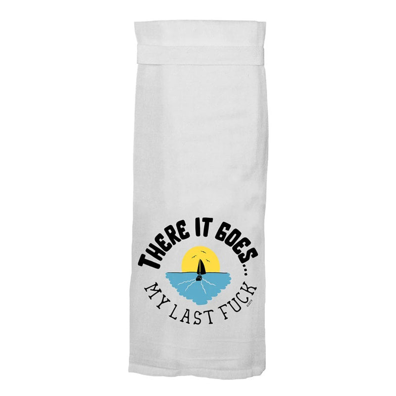There it goes.  My last fuck. Hang Tight Cotton Towel with pull through loop - by Twisted Wares
