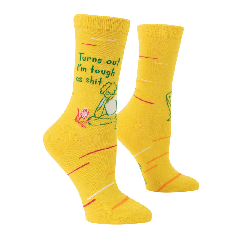 Turns Out I'm Tough as Shit.  Women's Crew Socks - Blue Q