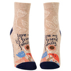 Love My Lil' Friend Family  - Blue Q Women's Ankle Socks