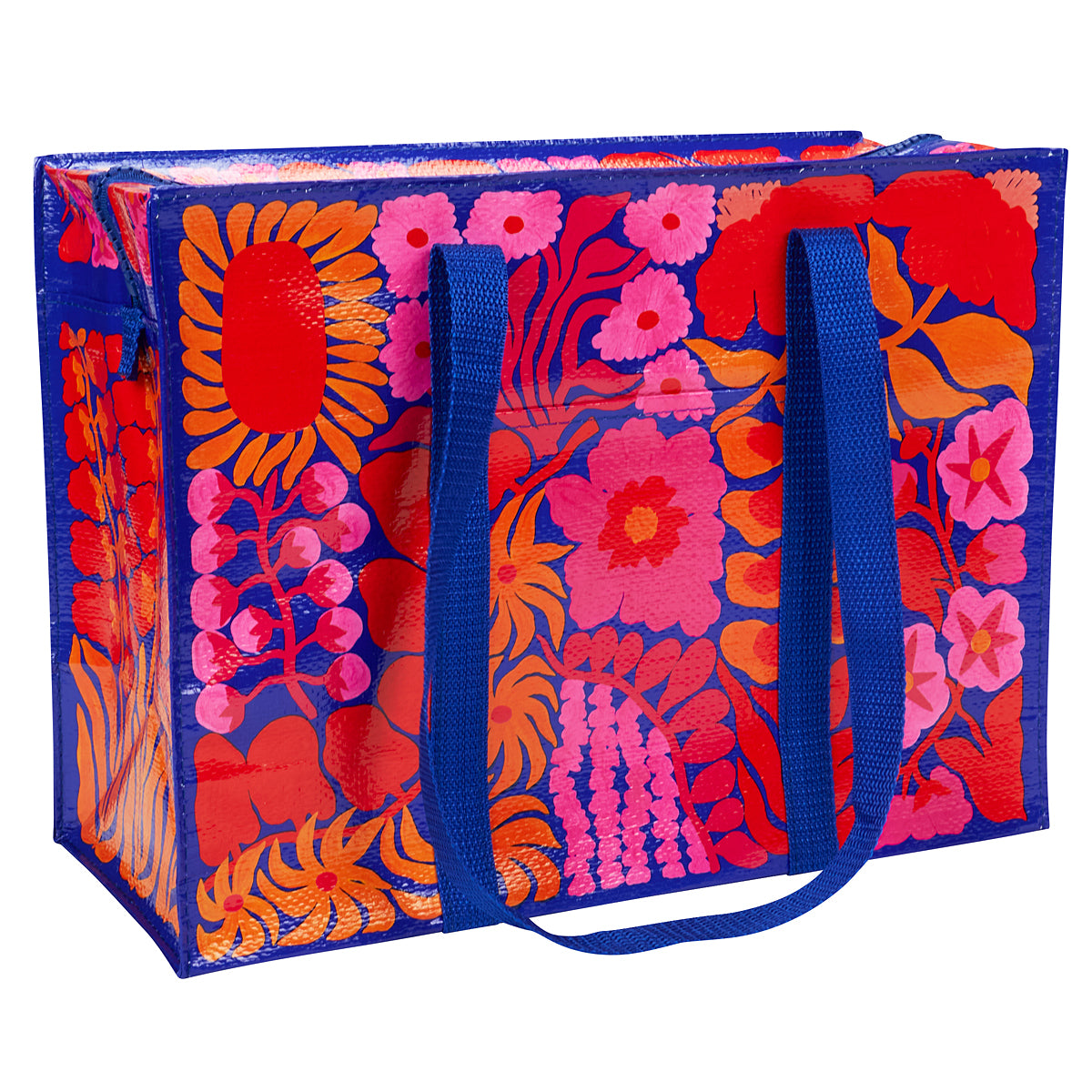 Blue Q Shopping Bag Shoulder Tote  - Bright Blooms - Eco  - Pocket, Zipper, folding
