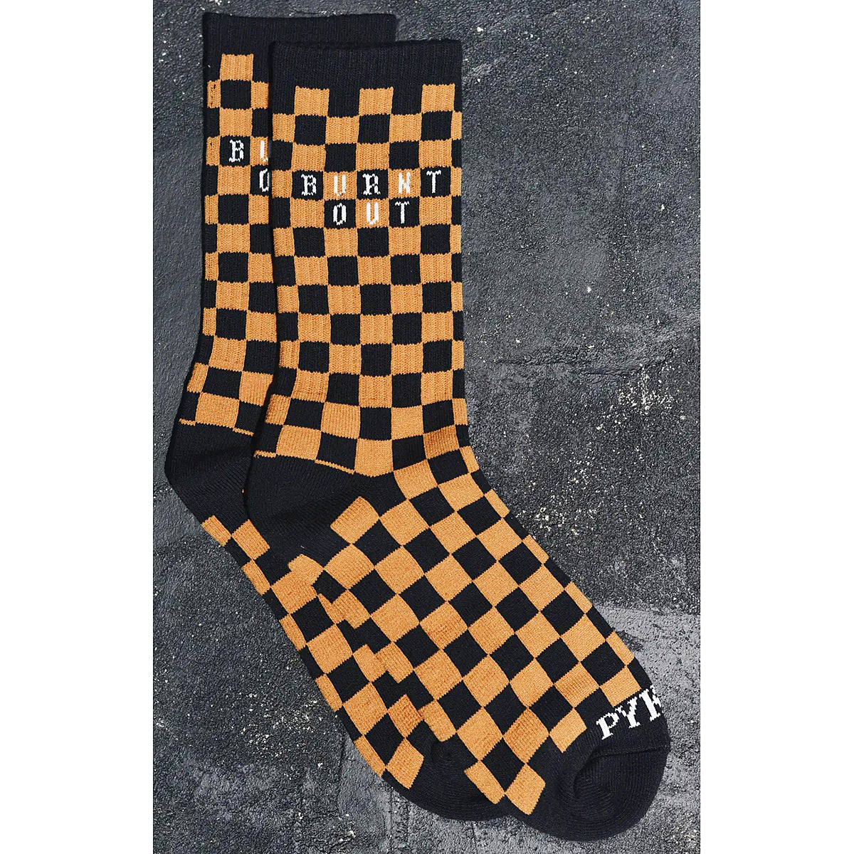 Burnt Out Retro UNISEX Crew Socks by Pyknic