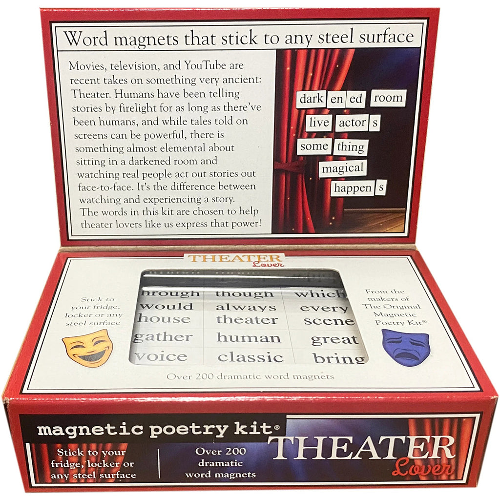 Theater lover themed Magnetic Poetry kit